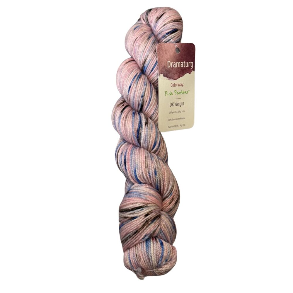 Leading Men Fiber Arts DK Wt Pink Panther Blue Superwash Merino Yarn 250 yds